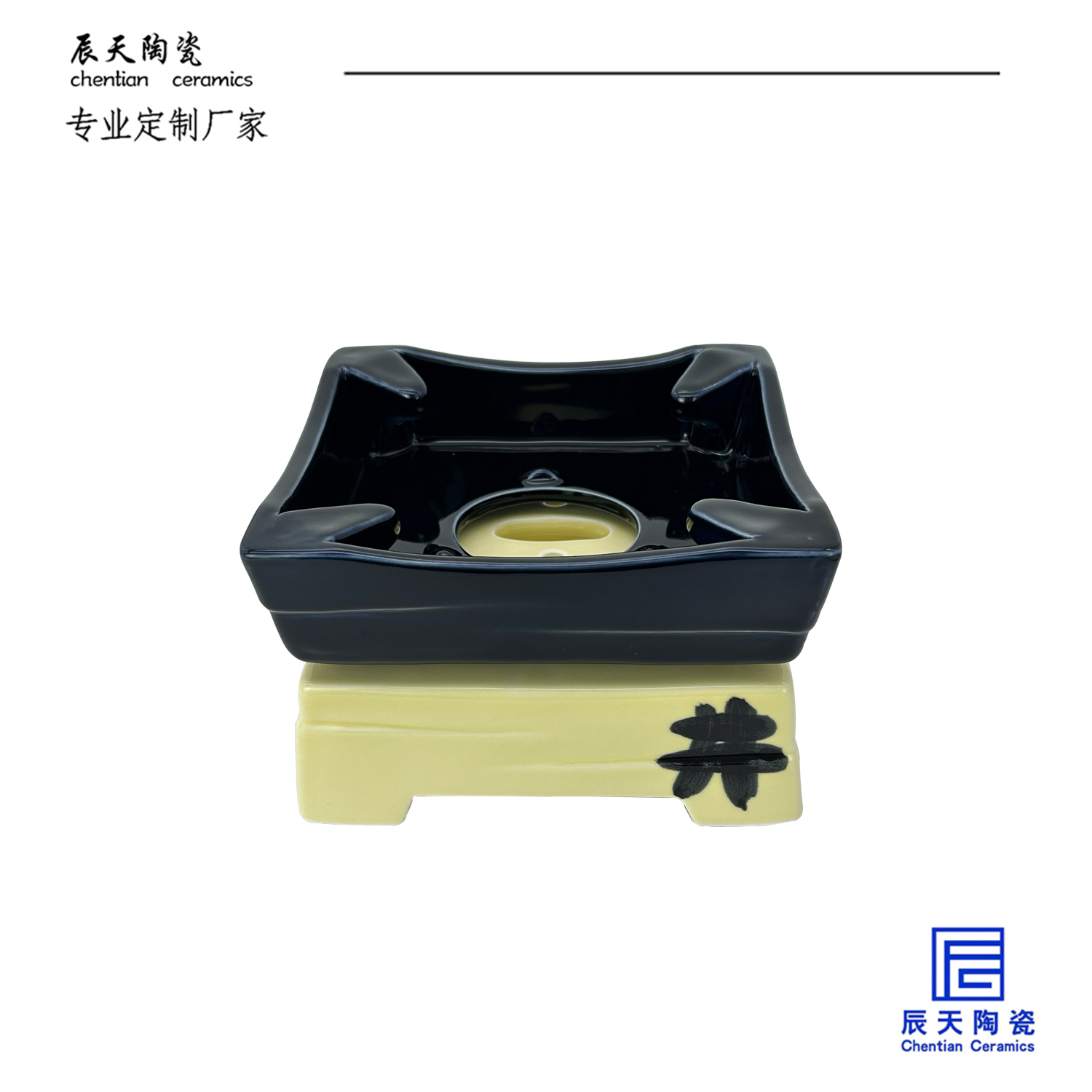 <b>客户定制 创意陶瓷方形撞色小电炉配件</b>